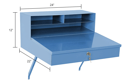 Wall Mounted Receiving Desk 24"W x 22"D - Blue