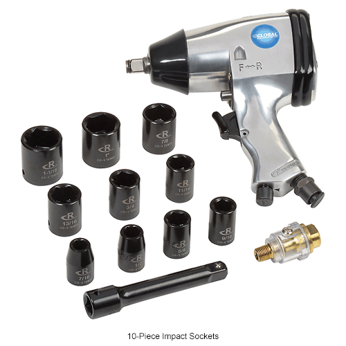 Global Industrial&#153; 1/2" Impact Wrench Kit, 7,000 RPM