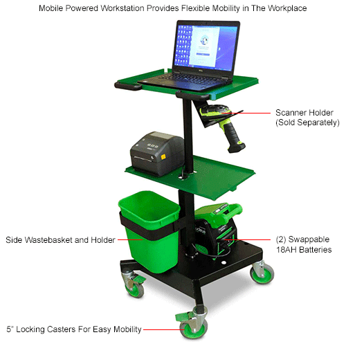 mobile powered workstation carts