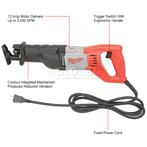 Milwaukee® 650931 12 Amp Sawzall® Recip Saw W/ Case B243298