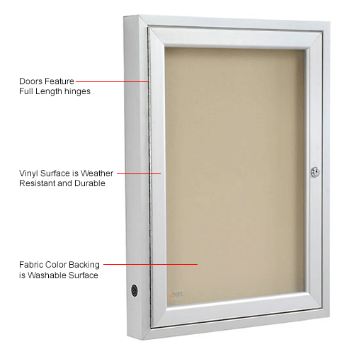 Ghent&#174; Outdoor Enclosed Satin Bulletin Board - 18"W x 24"H