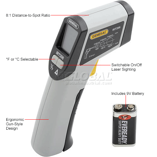 General Tools IRT206 The Heat Seeker Mid-Range Infrared Thermometer
																			