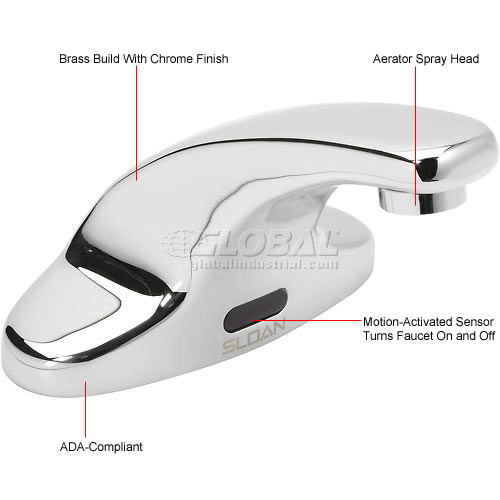 Sloan® SF2350 Sensor Activated Faucet, Below Deck Manual Mixing Valve