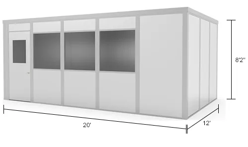 Global Industrial™ Modular Inplant Office W/3 Windows, Class C, 20