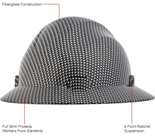 Jackson Safety Blockhead Fiberglass Full Brim Hard Hat, Non-Vented