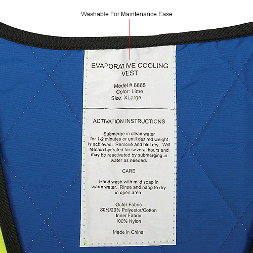 Ergodyne&#174; Chill-Its&#174; 6665 Evaporative Cooling Vest, Lime, XL
