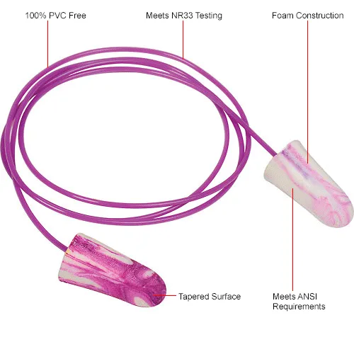 100 Pair Moldex 6654 Spark Plugs Foam Ear Plugs – NRR 33 Hearing Protection, Corded