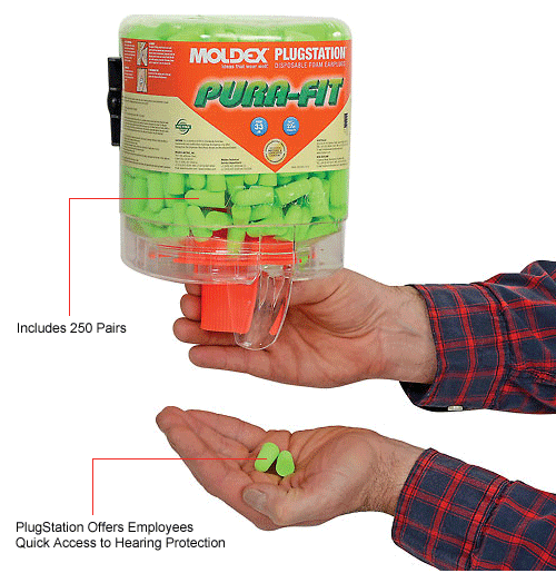 Hearing Protection Ear Plugs Moldex 6844 PuraFit® PlugStation