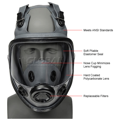 North® 5400 Series Low Maintenance Full Facepiece Respirators, 54001