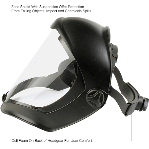 Uvex Bionic&#x2122; Face Shield w/ Suspension, S8510, Anti-fog/Hardcoat Visor