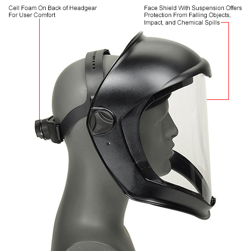 Uvex Bionic&#x2122; Face Shield w/ Suspension, S8500, Uncoated Visor