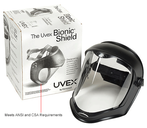 Uvex Bionic&#x2122; Face Shield w/ Suspension, S8500, Uncoated Visor