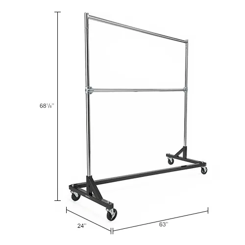 Global Industrial™ Rolling Z-Rack Garment Storage Rack, Middle Bar