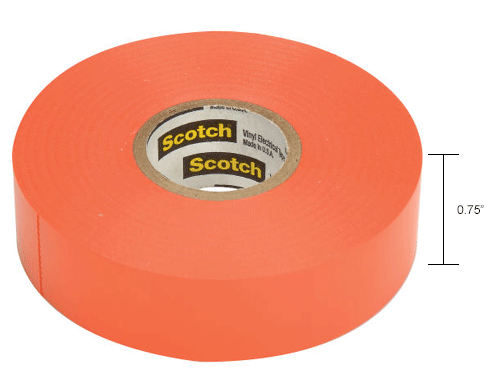 3M Scotch&#174; Vinyl Electrical Color Coding Tape 35-Orange, 3/4" X 66', 80610834022