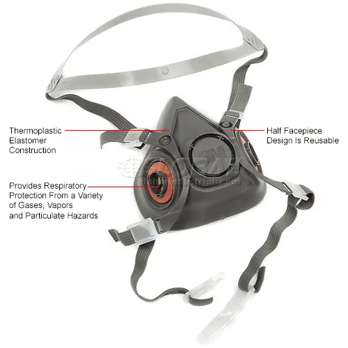 3M™ Half Facepiece Reusable Respirator 6300/07026(AAD), Large, 1 Each