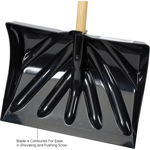 Union Tools® 1627400 18" Poly Combo Snow Shovel W/ Wood DGrip Handle