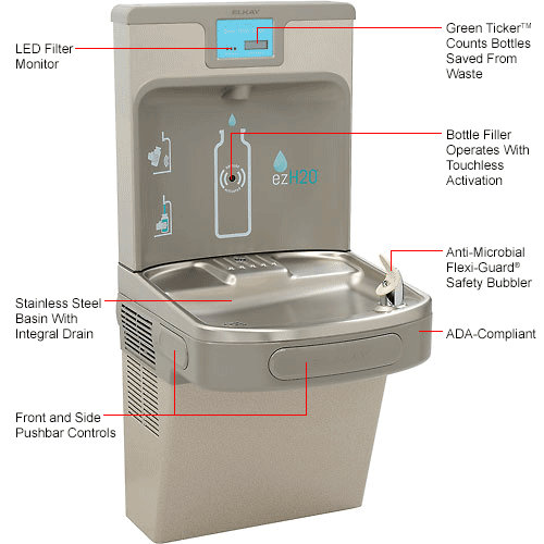 Elkay EZH2O LZS8WSLP Next Generation Water Bottle Refilling Station
																			
