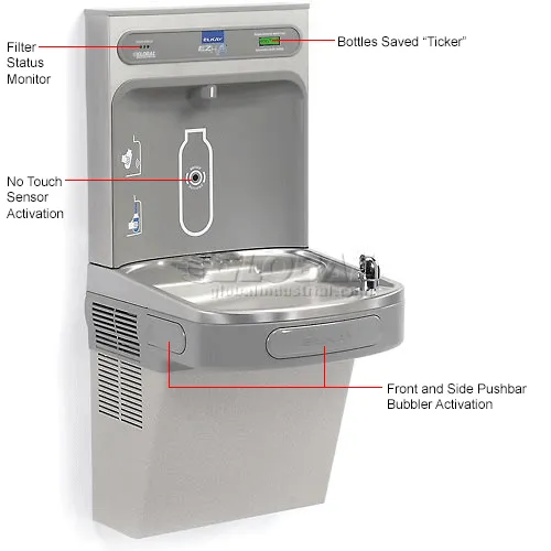 ELLY パネル Filtered LZS8L Wall Mount ADA Cooler Light Gray Granite | Elkay