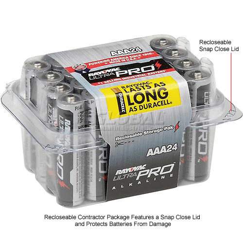 Rayovac Alkaline Ultra Pro AAA 24 Battery Contractor Pack
