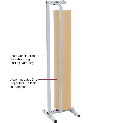 Global Industrial Vertical Paper Dispenser w/Cutter, 27W x 9 Dia. Roll Size