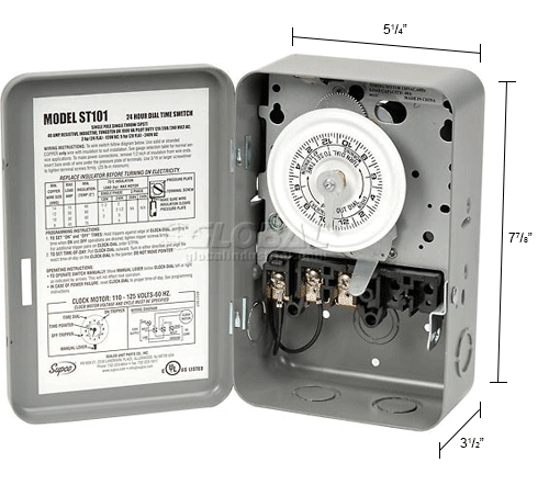 24-Hour Timer 120 V, SPST | B434625 - GLOBALindustrial.com