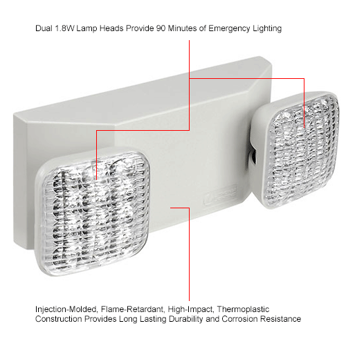 Lithonia EU2C M6 2 Head LED Emergency Unit W/ Adjustable Optics