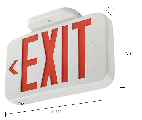 Lithonia EXR LED EL M6 Red LED Exit W/ Battery Back-Up | B442267
