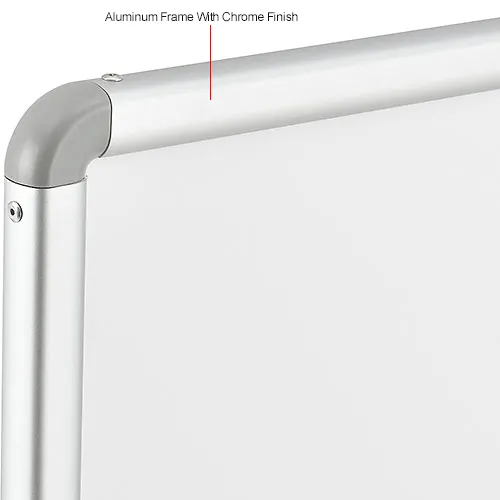 Global Industrial™ Mobile Reversible Whiteboard with Silver Frame, 72W x  48H