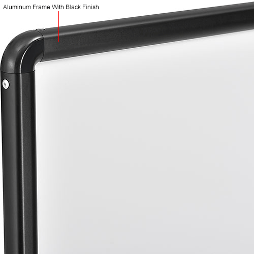 Mobile Reversible Whiteboard - 72 x 48 - Black Frame