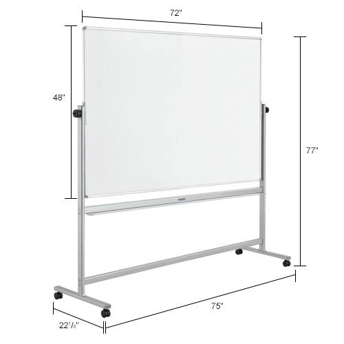 Global Industrial™ Mobile Reversible Whiteboard - 72 x 48 - Porcelain ...