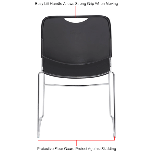 Interion&#174; Plastic Stack Chair - Black - Pack of 4