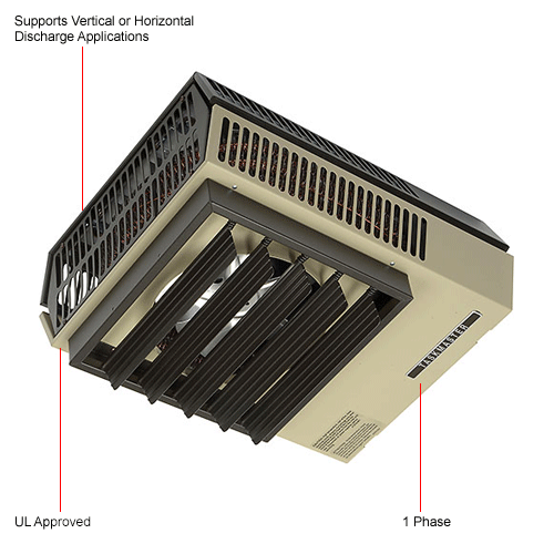 TPI Unit Heater, Horizontal or Vertical Discharge F1F5103N - 3300W 208V 1 PH