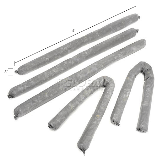 MBT Gray Universal Absorbent Socks, 30/Case, 4'L x 3"W