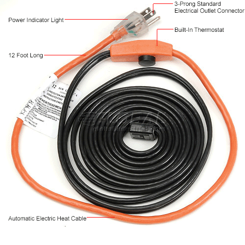 Frost King Automatic Electric Heat Cable Kit 12 Feet Long Pkg Qty