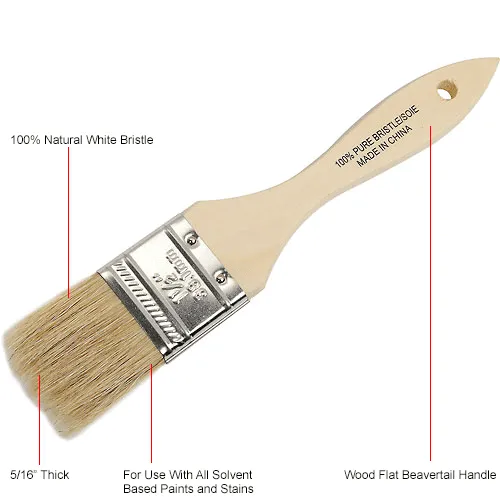 Natural Bristle Flat 3-in. Chip Household Paint Brush for Paint