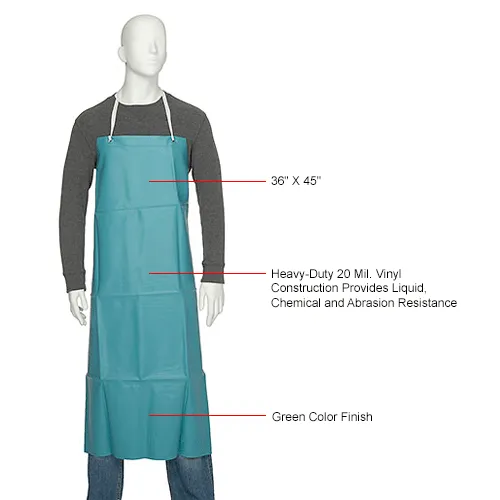San Jamar 614DVA20-GN - Vinyl Apron, Green, 45