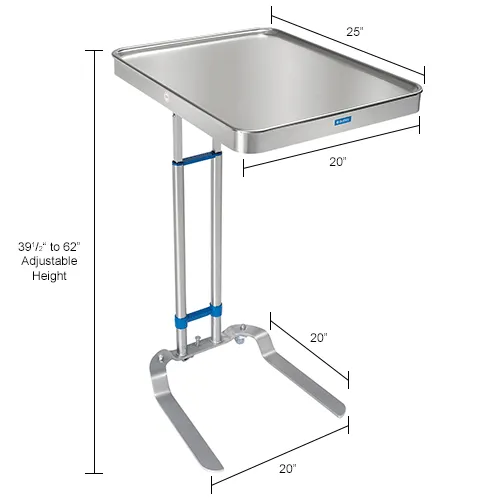 JJ CARE Mayo Stand [17Lbs Weight Capacity] - Stainless Steel