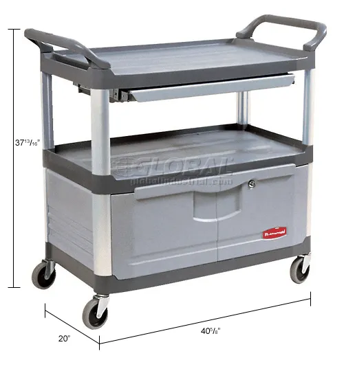 Rubbermaid® Xtra Service Cart w/3 Shelves, 300 lb. Cap, 40-5/8