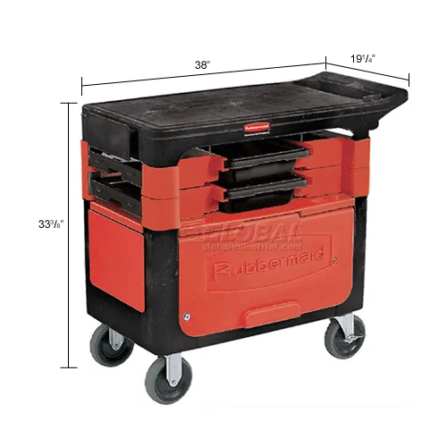 Rubbermaid® 6180-88 Black Trades Cart with Locking Cabinet