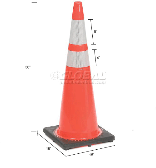 36" Solid Orange Cone