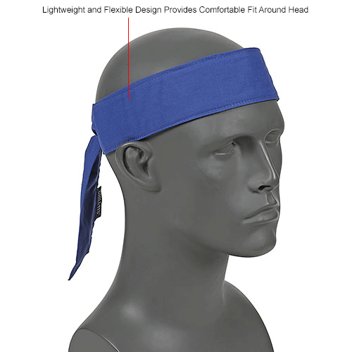Ergodyne&#174; Chill-Its&#174; 6700CT Evap. Cooling Bandana w/ Built-In Cooling Towel - Tie, Blue