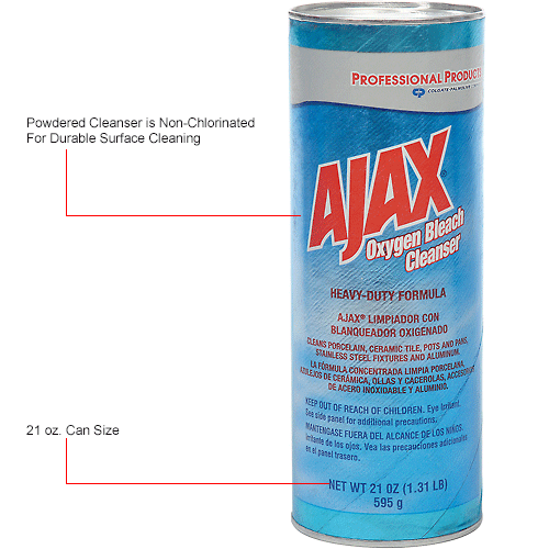 Ajax® Oxygen Bleach Powder Cleanser, 21 oz. Can, 24 Cans 14278