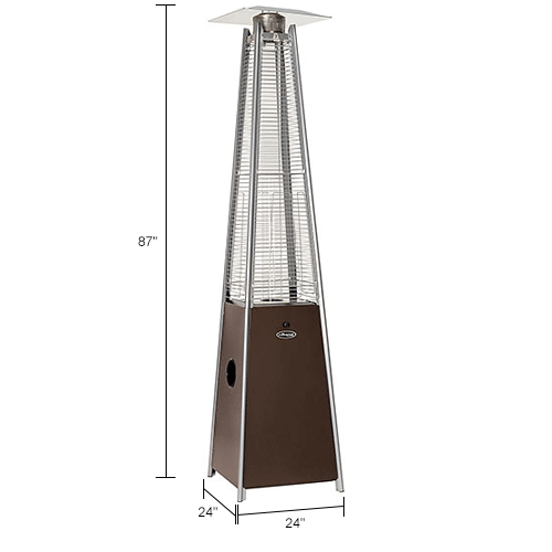 Hiland Quartz Glass Tube Patio Heater, 40000 BTU, Propane, Bronze