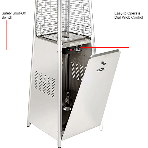 Hiland Quartz Glass Tube Patio Heater, 40000 BTU, Propane, Stainless Steel