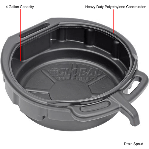 Funnel King® 4Gallon Polyethylene Oil Drain Pan w/ EZ Grip Handles