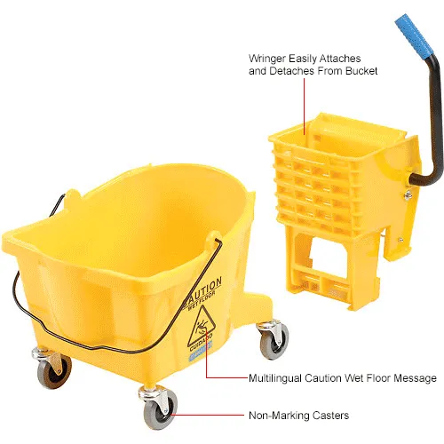 Marko, Inc. - Janitorial Supplies Online > Mop Buckets and Mop Wringers >  26 Quart Splash Guard Side-Press Mop Bucket and Wringer Combo (Continental  226-3BL)