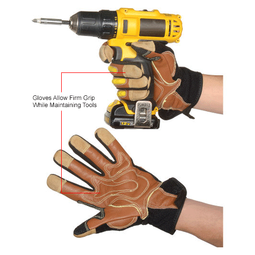 PIP Maximum Safety&#174; Journeyman KV, Professional Workman's Glove, Brown, M, 1 Pair