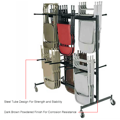 Chair Cart with Double Tier for Folding Chairs - Holds 84 Chairs