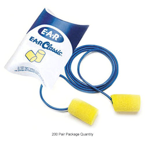 Hearing Protection Ear Plugs 3m™ E A R Classic Earplug Corded 311 1101 200 Pair B722232 8995