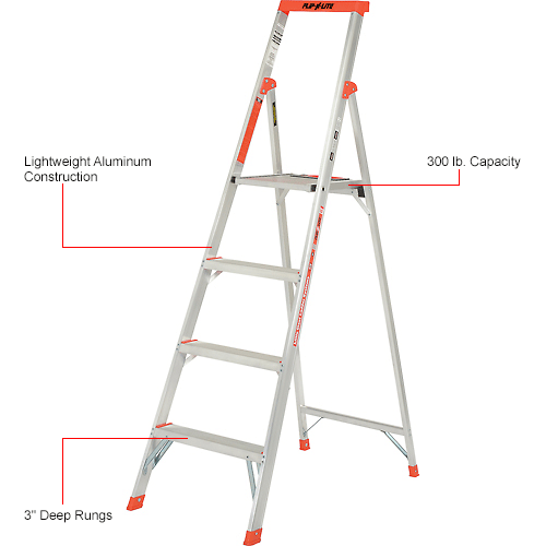 Little Giant Flip-N-Lite Model 6 Lightweight Aluminum Step Ladder 